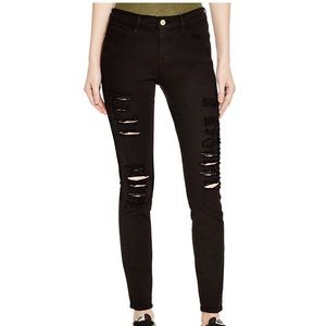 FRAME denim ripped skinny jeans petite olive green